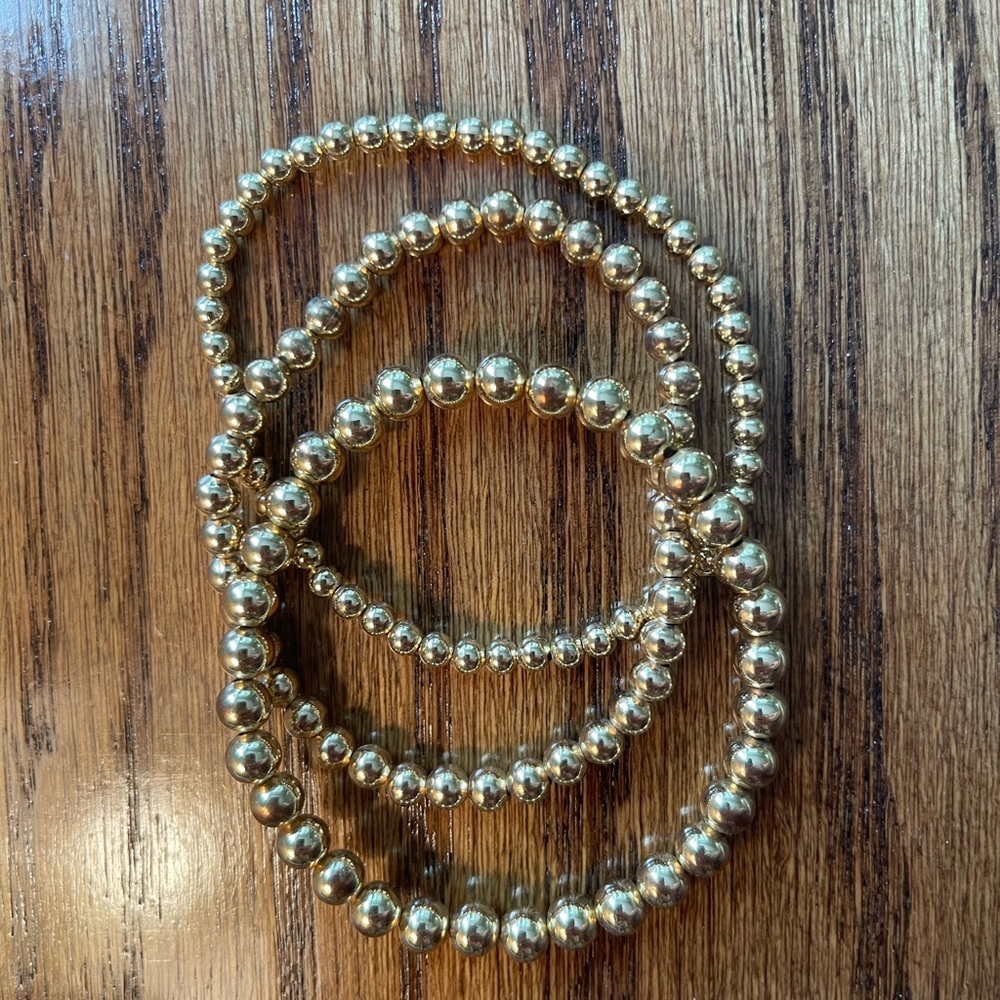 Gold Beaded Stretch Bracelet Set - Women Jewelry
